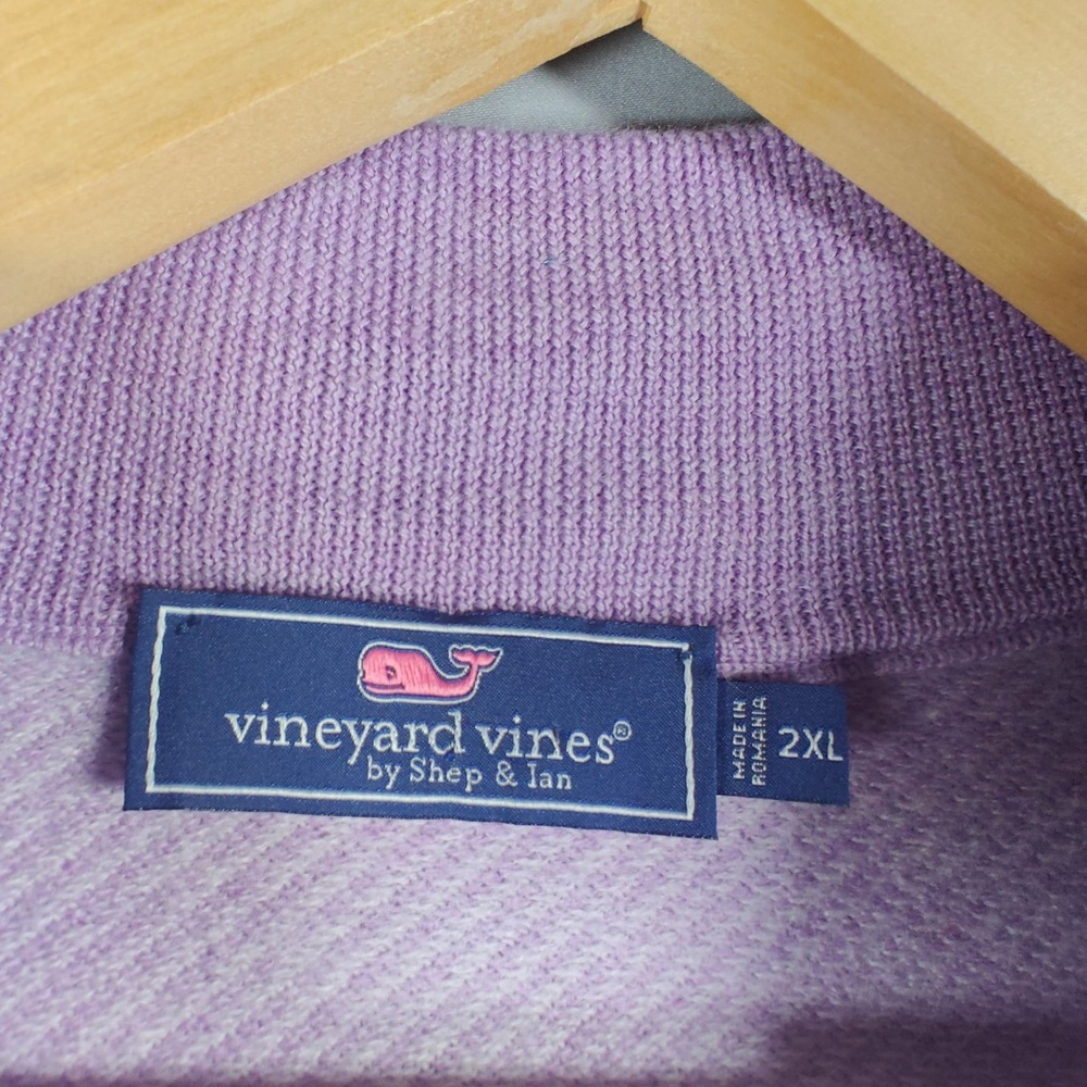Vineyard Vines Mens 2XL Purple Extrafine Merino Wool Quarter Zip Sweater 2XL - Picture 3 of 9